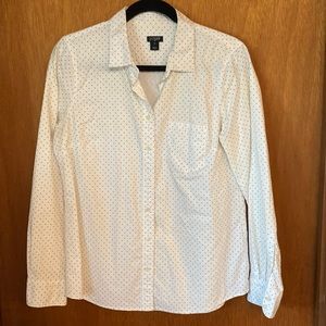 J Crew Women’s Button-down Shirt M Medium polka dots